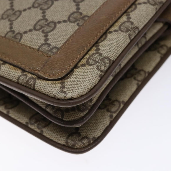 GUCCI GG Supreme Web Sherry Line Shoulder Bag PVC Beige Gold Red Auth ep10287