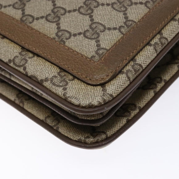 GUCCI GG Supreme Web Sherry Line Shoulder Bag PVC Beige Gold Red Auth ep10287