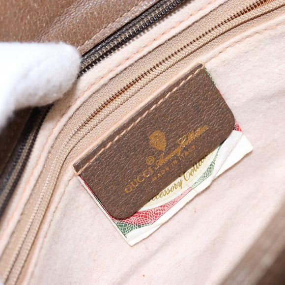 GUCCI GG Supreme Web Sherry Line Shoulder Bag PVC Beige Gold Red Auth ep10287