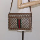 GUCCI GG Supreme Web Sherry Line Shoulder Bag PVC Beige Gold Red Auth ep10287-25
