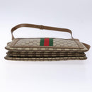 GUCCI GG Supreme Web Sherry Line Shoulder Bag PVC Beige Gold Red Auth ep10287-9