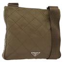 PRADA Shoulder Bag Nylon Brown Silver Auth ep10288-1