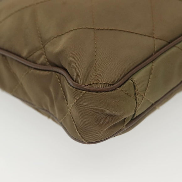 PRADA Shoulder Bag Nylon Brown Silver Auth ep10288