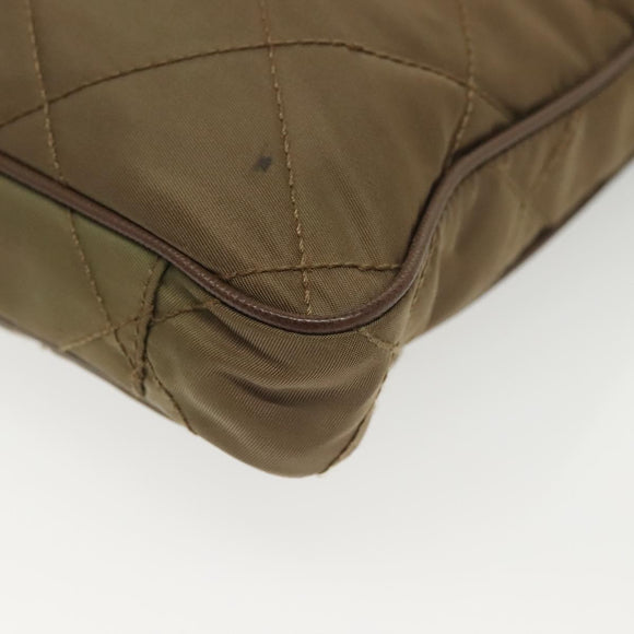 PRADA Shoulder Bag Nylon Brown Silver Auth ep10288