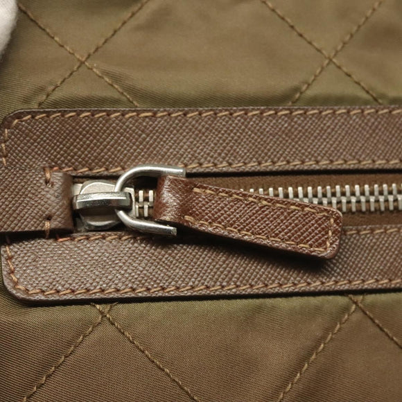 PRADA Shoulder Bag Nylon Brown Silver Auth ep10288