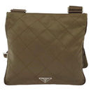 PRADA Shoulder Bag Nylon Brown Silver Auth ep10288-2