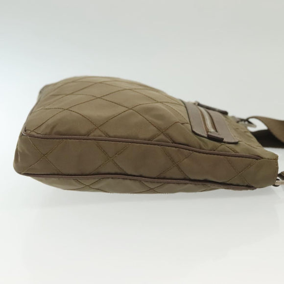PRADA Shoulder Bag Nylon Brown Silver Auth ep10288