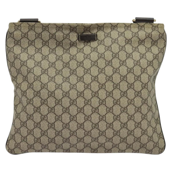 GUCCI GG Supreme Shoulder Bag PVC Beige Gold 201446 Auth ep10294