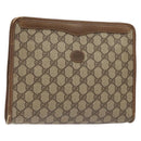 GUCCI GG Supreme Clutch Bag PVC Beige 97 01 038 Auth ep10297-1