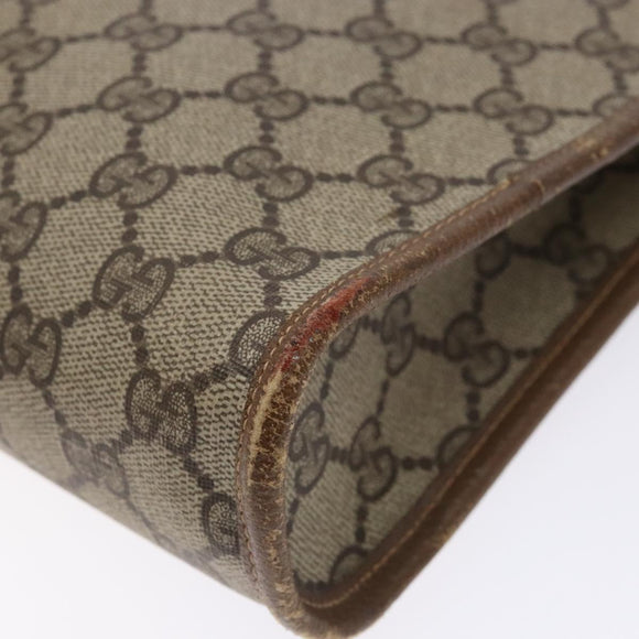 GUCCI GG Supreme Clutch Bag PVC Beige 97 01 038 Auth ep10297