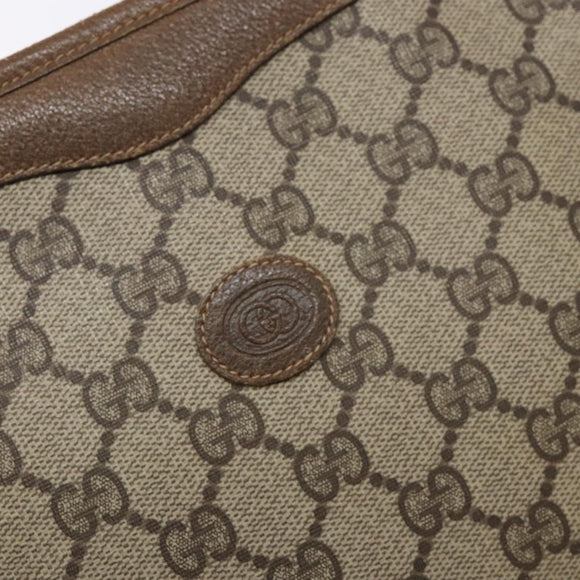 GUCCI GG Supreme Clutch Bag PVC Beige 97 01 038 Auth ep10297