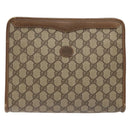 GUCCI GG Supreme Clutch Bag PVC Beige 97 01 038 Auth ep10297-13