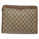 GUCCI GG Supreme Clutch Bag PVC Beige 97 01 038 Auth ep10297-2
