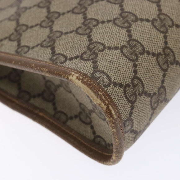 GUCCI GG Supreme Clutch Bag PVC Beige 97 01 038 Auth ep10297