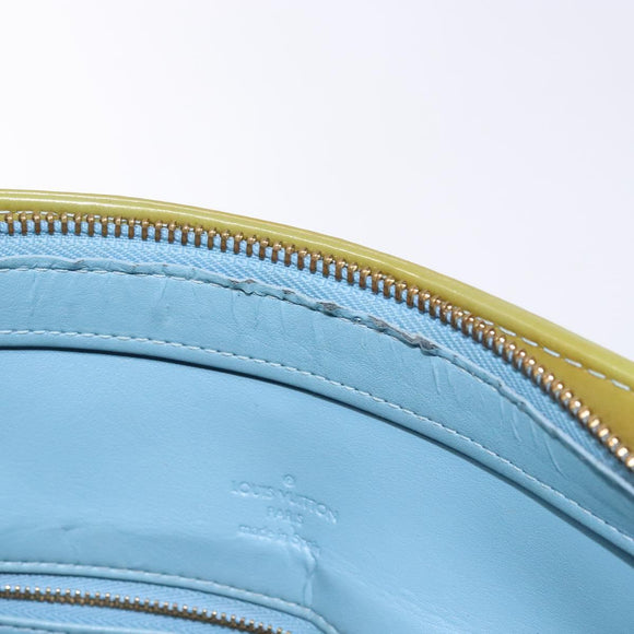 LOUIS VUITTON Monogram Vernis Houston Hand Bag Baby Blue M91005 LV Auth ep10301