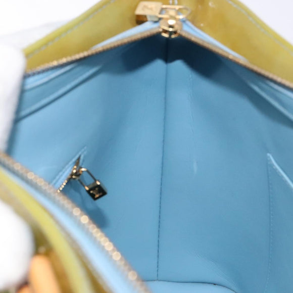 LOUIS VUITTON Monogram Vernis Houston Hand Bag Baby Blue M91005 LV Auth ep10301