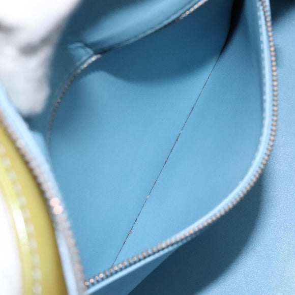 LOUIS VUITTON Monogram Vernis Houston Hand Bag Baby Blue M91005 LV Auth ep10301