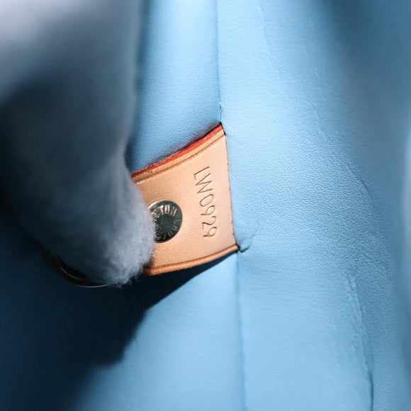 LOUIS VUITTON Monogram Vernis Houston Hand Bag Baby Blue M91005 LV Auth ep10301