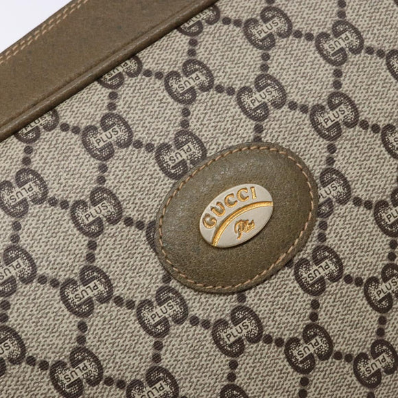 GUCCI GG Plus Supreme Clutch Bag PVC Beige Auth ep10321