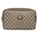 GUCCI GG Plus Supreme Clutch Bag PVC Beige Auth ep10321-2