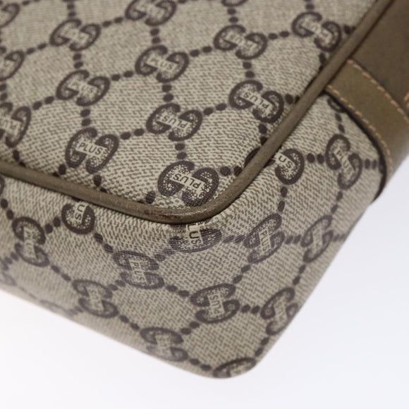 GUCCI GG Plus Supreme Clutch Bag PVC Beige Auth ep10321