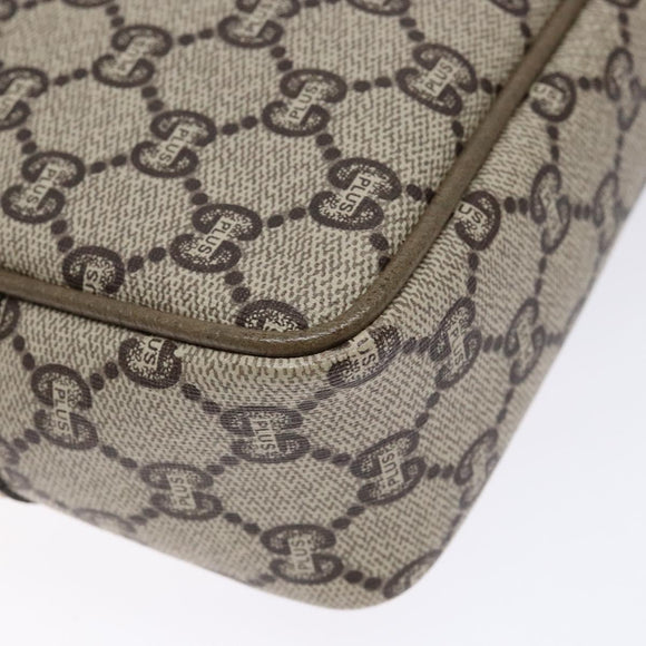 GUCCI GG Plus Supreme Clutch Bag PVC Beige Auth ep10321
