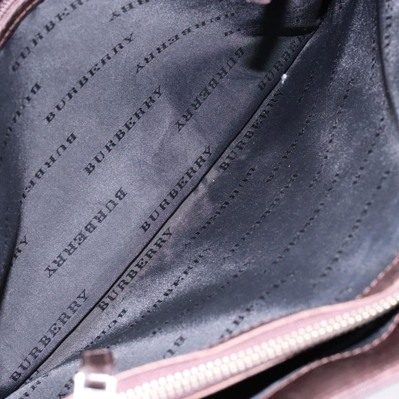 BURBERRY Nova Check Tote Bag Canvas Beige Silver Auth ep10325