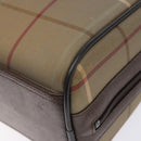 Burberrys Nova Check Hand Bag Canvas Beige Gold Auth ep10345-10