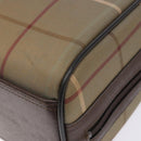 Burberrys Nova Check Hand Bag Canvas Beige Gold Auth ep10345-12