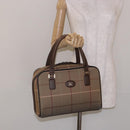 Burberrys Nova Check Hand Bag Canvas Beige Gold Auth ep10345-20