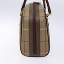 Burberrys Nova Check Hand Bag Canvas Beige Gold Auth ep10345-4