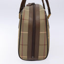 Burberrys Nova Check Hand Bag Canvas Beige Gold Auth ep10345-5