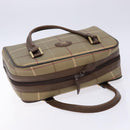 Burberrys Nova Check Hand Bag Canvas Beige Gold Auth ep10345-6