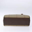 Burberrys Nova Check Hand Bag Canvas Beige Gold Auth ep10345-9