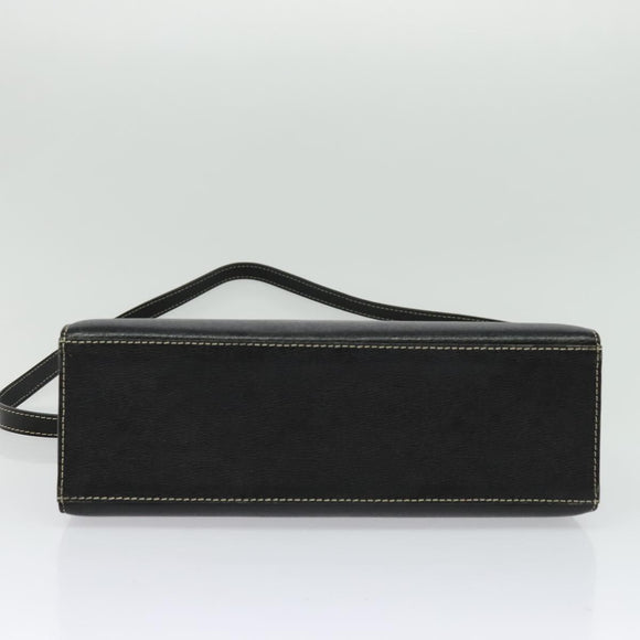 Burberrys Hand Bag Leather 2way Black Gold Auth ep10348