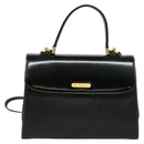 Burberrys Hand Bag Leather 2way Black Gold Auth ep10348-13