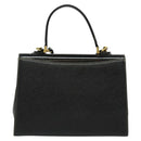 Burberrys Hand Bag Leather 2way Black Gold Auth ep10348-2