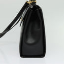 Burberrys Hand Bag Leather 2way Black Gold Auth ep10348-3