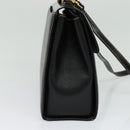 Burberrys Hand Bag Leather 2way Black Gold Auth ep10348-4