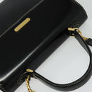 Burberrys Hand Bag Leather 2way Black Gold Auth ep10348-6