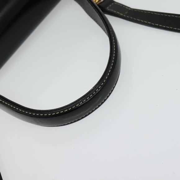 Burberrys Hand Bag Leather 2way Black Gold Auth ep10348