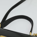 Burberrys Hand Bag Leather 2way Black Gold Auth ep10348-8