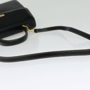 Burberrys Hand Bag Leather 2way Black Gold Auth ep10348-9