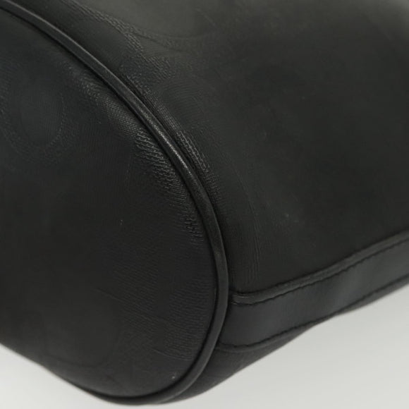 Christian Dior Trotter Canvas Shoulder Bag Black Gold Auth ep10350