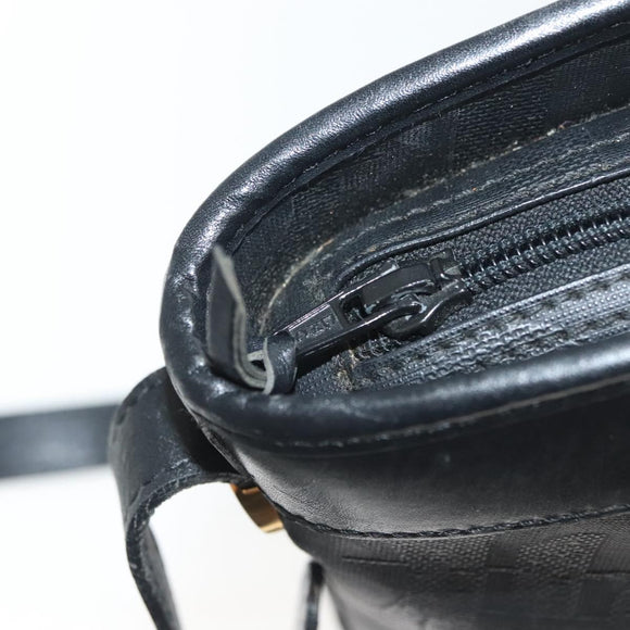 Christian Dior Trotter Canvas Shoulder Bag Black Gold Auth ep10350