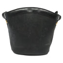 Christian Dior Trotter Canvas Shoulder Bag Black Gold Auth ep10350-2