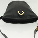 Christian Dior Trotter Canvas Shoulder Bag Black Gold Auth ep10350-6