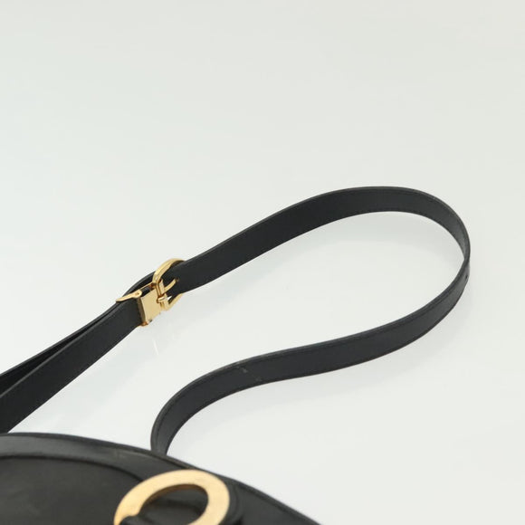Christian Dior Trotter Canvas Shoulder Bag Black Gold Auth ep10350
