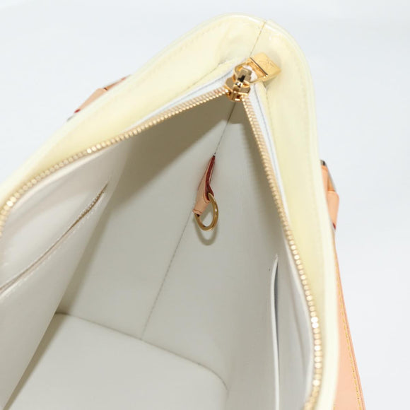 LOUIS VUITTON Monogram Vernis Houston Hand Bag Perle M91342 LV Auth ep10355A