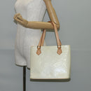 LOUIS VUITTON Monogram Vernis Houston Hand Bag Perle M91342 LV Auth ep10355A-24